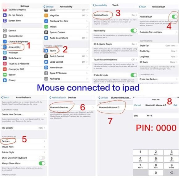 Bluetooth Wireless Mouse Rechargeable Silent Ergonomic Laptop MacBook PC iPad - Picture 7 of 8